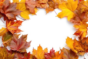 Fototapeta premium Frame Of Autumn Leaves backgrounds autumn leaves.