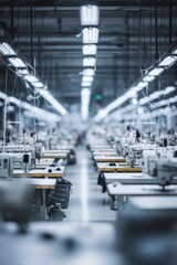 Fototapeta premium A warehouse distribution center with scanning stations and packages An AI tool is assigning delivery routes The mood feels efficient and streamlined, Generative AI