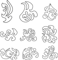 Fototapeta premium Vector set of decorative floral and ornamental design elements