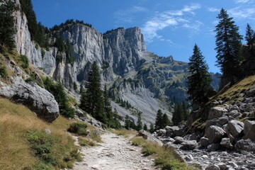 Rocky Mountain Landscape under a Blue Sky