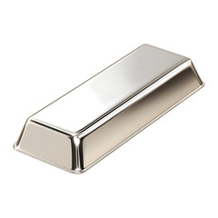 Shiny Silver Ingot PNG with Transparent Background.