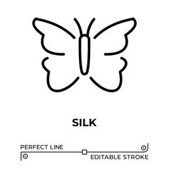 Vector line icon related to silk. Perfect Line. Editable Stroke.