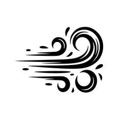 Fototapeta premium Artistic black wind illustration depicting swirling movement and flow in a dynamic design suitable for various creative projects