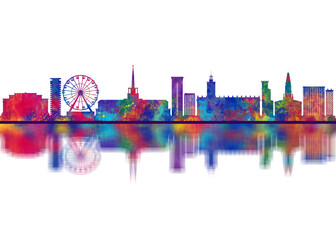 Obraz premium Sochi Russia Skyline. Cityscape Skyscraper Buildings Landscape City Downtown Abstract Landmarks Travel Background Modern Art