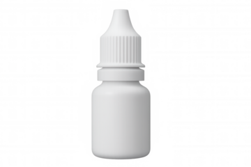 Blank medicine plastic packaging with dropper for branding and mockup, isolated on transparent background