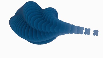 a blue object with a white background