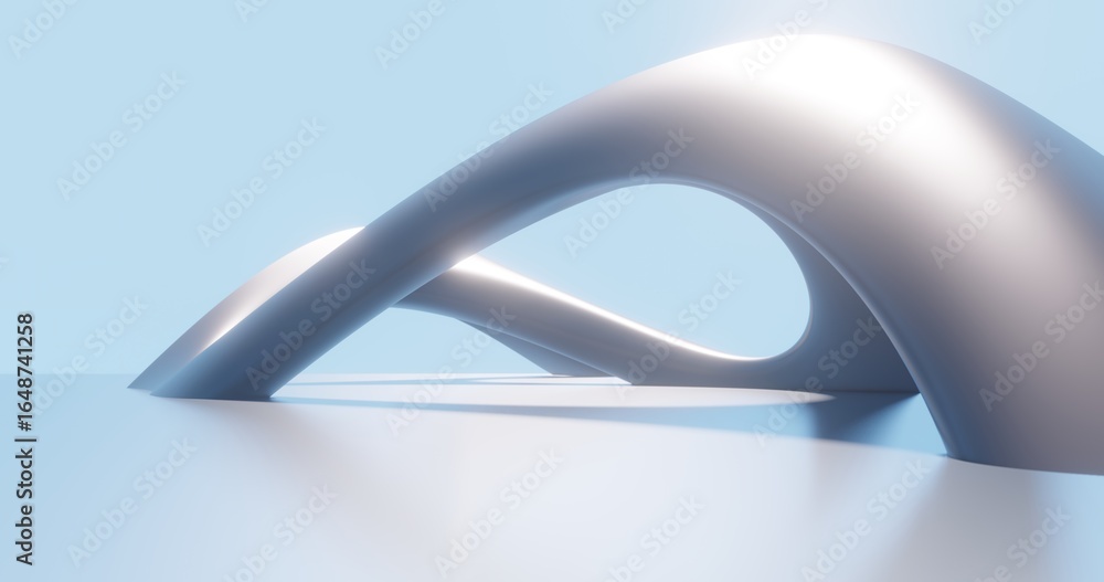 Poster futuristic architecture background bionic pattern in design 3d render