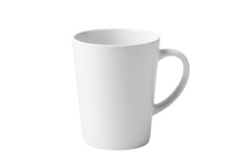 Minimalist white ceramic coffee mug on black background for coffee lovers and kitchen decor