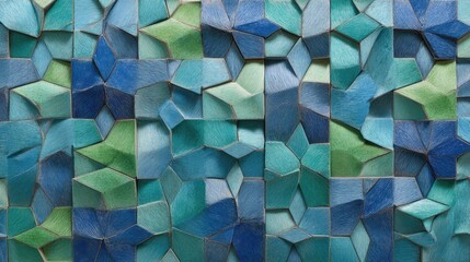 Mosaic of Blues and Greens