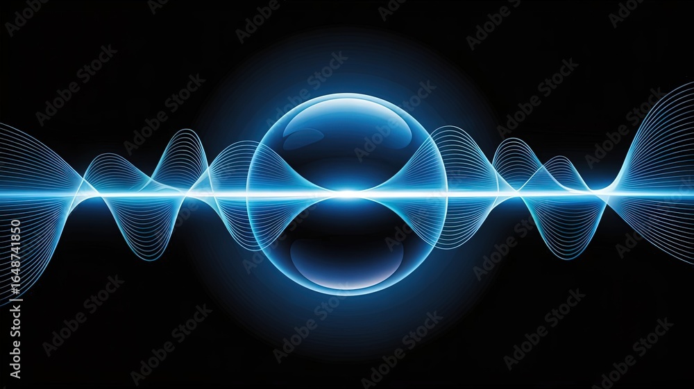 Poster sound wave visualization: a mesmerizing visual exploration of a sound wave. the image features radia