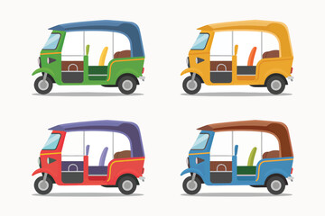 Colorful Tuk Tuk Auto Rickshaws Ready for Your Next Adventure