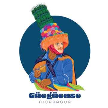 Typical dance suit "El Gueguense" folklore of Nicaragua.