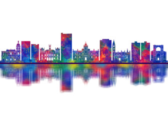 Fototapeta premium Valladolid Spain Skyline. Cityscape Skyscraper Buildings Landscape City Downtown Abstract Landmarks Travel Background Modern Art