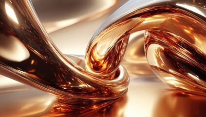 Abstract, flowing, copper-toned shapes intertwining