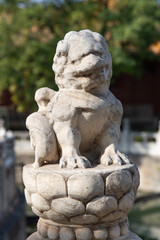stone lion of Forbidden city broken rainbow bridge