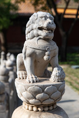 stone lion of Forbidden city broken rainbow bridge