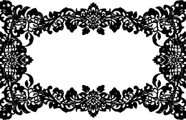 Monochrome Geometric Floral Pattern | Elegant Curving Decorative Design