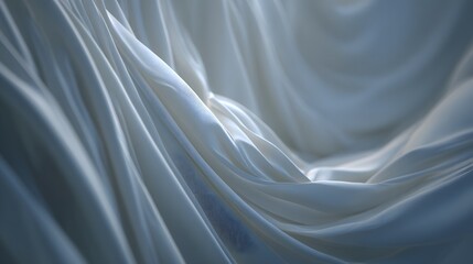 Obraz premium Detailed folds of flowing white fabric.