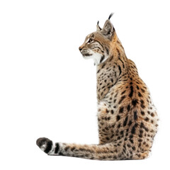 Fototapeta premium Wild cat side view full body isolate on transparent background