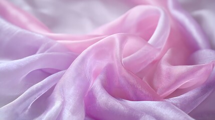 Obraz premium Close-up of a soft, ombre-colored sheer fabric.