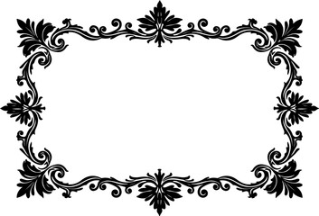 Vintage Border Frame with Retro Ornament Pattern in Antique Baroque Style | Premium Vector