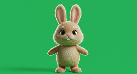Obraz premium Cute bunny character with transparent background