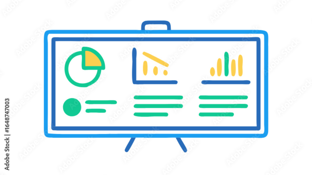 Poster Business presentation slide with charts and graphs for data analysis and reporting presentation design