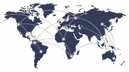 Global network map connection world international business communication worldwide logistics and trade concept