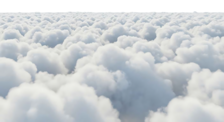 Fluffy cumulus clouds from above