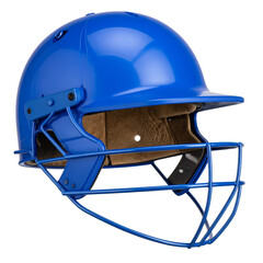 Fototapeta premium Helmet blue protective headwear for baseball or cricket