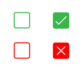 tick and cross checkbox buttons