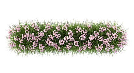 Pink flower grassy rectangular planting arrangement