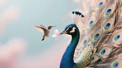 Obraz premium Peacock with feathers