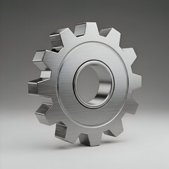 Polished Metal Gear Cog — Industrial Mechanical Gear Wheel

