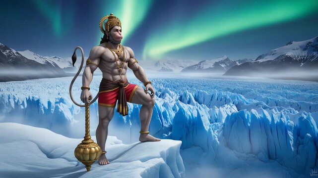 Lord Hanuman's Divine Presence A Majestic Hanuman Jayanti Celebration Amidst Frozen Wonders