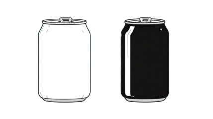 Bottle of soda in white and black isolated on white background