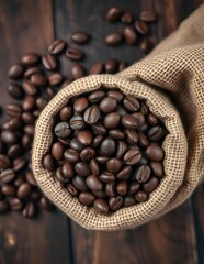 coffee beans on burlap