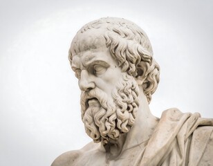 Obraz premium Close-up of a weathered stone statue head
