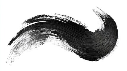 Obraz premium Swirling black mascara stroke against white background