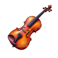 Fototapeta premium Detailed Illustration of a Classic Wooden Violin on Transparent Background