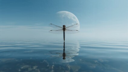 dragonfly in ocean