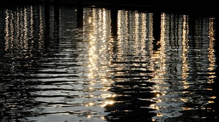 Rippled water reflecting sunlight
