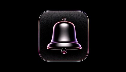 Dark square app icon, bell notification