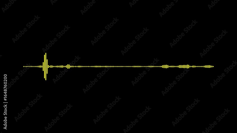 Poster yellow sound waveform graphic abstract digital audio visualizer black background