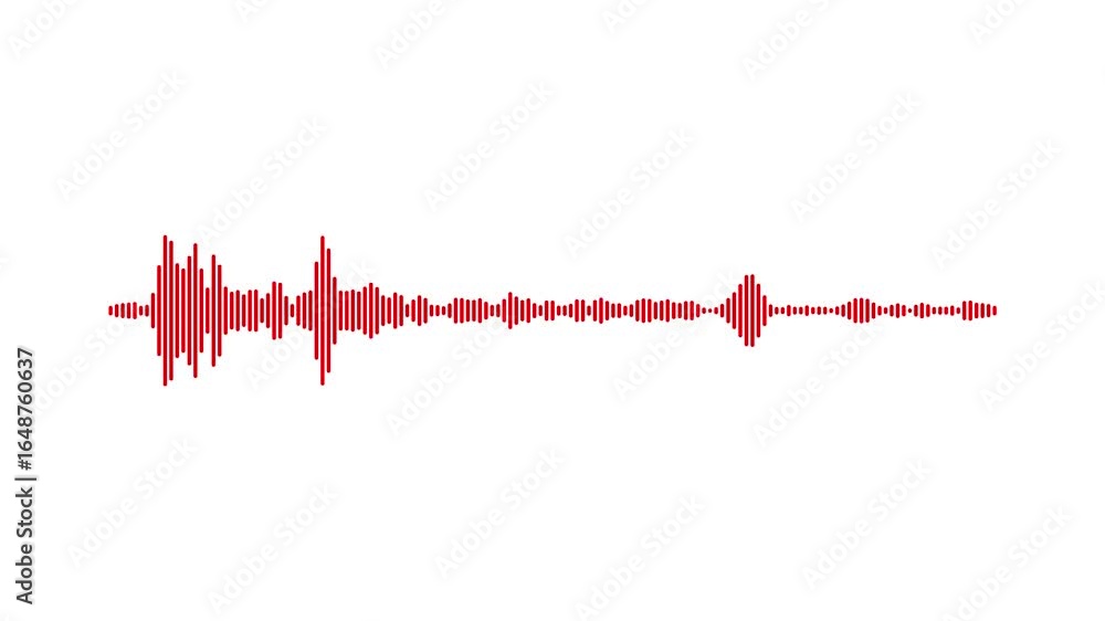 Poster red sound wave equalizer bars abstract audio visualization digital sound spectrum graphic