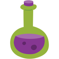 potion bottle halloween cute kawaii flat icon.