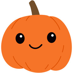 pumpkin halloween cute kawaii flat icon.
