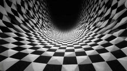 Checkered tunnel, black and white