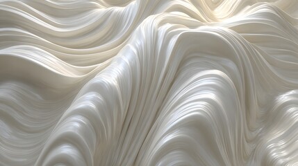Abstract design of flowing, wavy lines in light cream tones.
