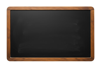 Blank Rustic Wooden Framed Blackboard isolated on transparent background